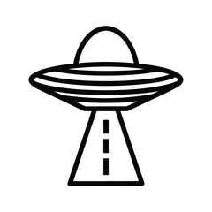 Flying Saucer Outline Vector Illustration