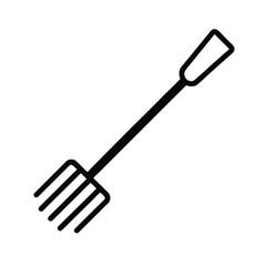 Garden Rake Outline Vector Illustration