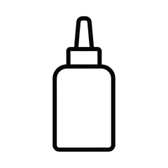 Glue Bottle Outline Vector Illustration