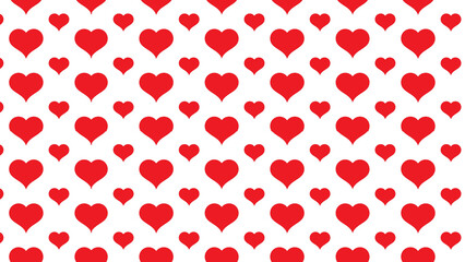 Romantic pattern - Red Heart pattern design with white background