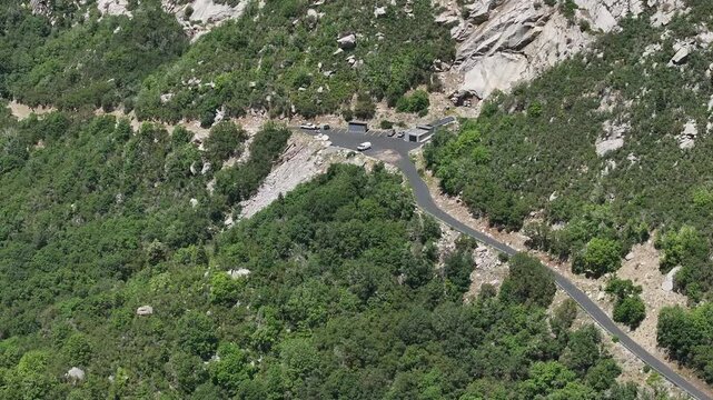 Aerial Little Cottonwood Canyon security vault SLC Utah 2 pull. Granite Records Vault Mountain solid rock 600 foot tunnel Little Cottonwood Canyon. LDS or Mormon church stores records for security.
