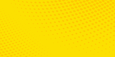 Abstract yellow background with geometric halftone decoration