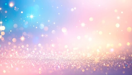 Fototapeta premium Bright holiday background with sparkling gold stars and abstract blurred bokeh