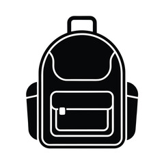 School Backpack Outline Vector Illustration