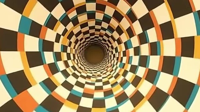 checker spiral background, retro spiral zoom, vector spiral loop, 4k optical illusion, flat retro pattern, seamless spiral animation, psychedelic zoom effect, retro vector motion, hypnotic background 