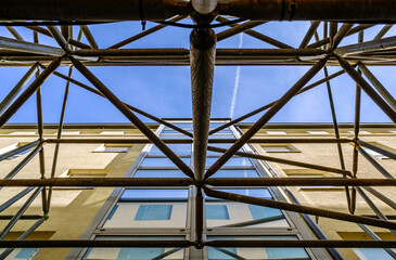 typical scaffolding at a construction site
