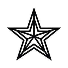 Star Outlined In Bold Vector Illustration