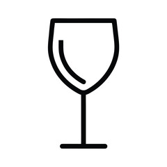 Wine Glass Outlined Icon Vector Illustration