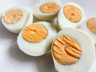 Top View of Boiled Egg on White Plate