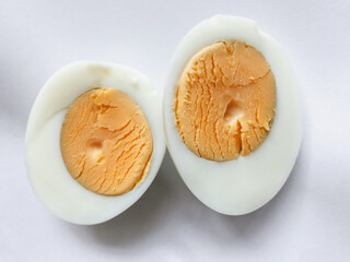 Top View of Boiled Egg on White Plate