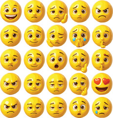 Naklejka premium 3D face expressions 1