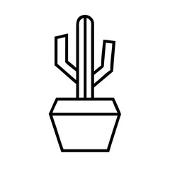 Obraz premium Cactus pot Minimal Clipart Vector