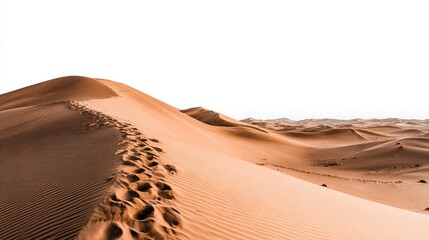 Sand dunes with footprints