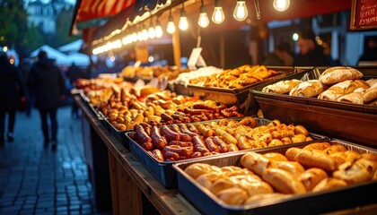 Fototapeta premium Night Market Food Stalls