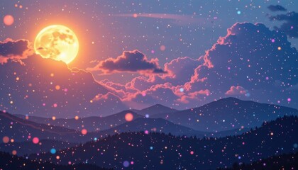 Naklejka premium an elegant lgbt pride background featuring twilight moonlight tones, featuring golden overlays, used in monthly pride newsletters.
