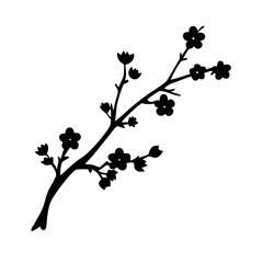 Obraz premium Black floral Minimal Clipart vector