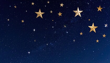 Naklejka premium Night sky filled with golden stars