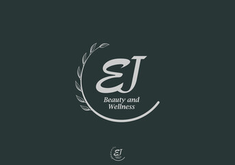 EJ Monogram with Leaf Emblem for Beauty and Wellness Brand