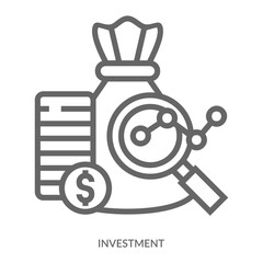 Investment Icon Line Style. Design Vector Illustration
