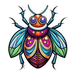 Vibrant Stylized Beetle Illustration