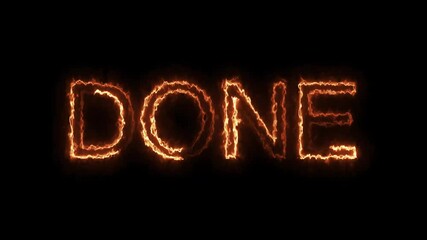 Glowing neon sing done text icon animation on black background. neon done text effect design animated. - Powered by Adobe
