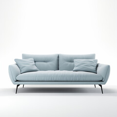 blue sofa isolated on white background