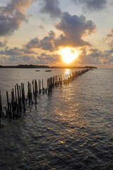 Fototapeta premium Soft sunlight makes the Red Bridge even more beautiful.