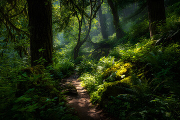 Obraz premium Ethereal Tales of the Whispering Forest: A Serene Journey into Nature's Embrace