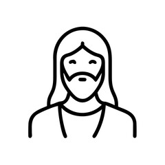 Obraz premium Jesus Christ Icon Set – Line Art Religious Vector