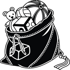 Fototapeta premium Here's a concise description combining your elements:A cute black and white cartoon vector illustration of a pirate ship and a man with a hat and boot, isolated on white