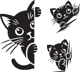 Black Cat Silhouette Vector Collection