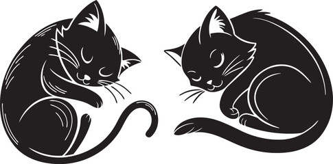 Black Cat Silhouette Vector Collection