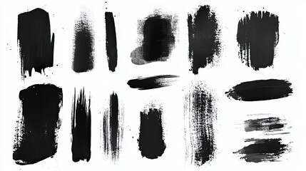 Dynamic Collection of Hand-Drawn Grunge Brush Strokes for Creative Projects
