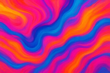 Obraz premium Psychedelic Flowing Abstract with Bright Neon Colors