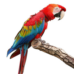 Vibrant macaw perched on a branch