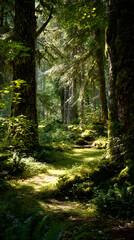 Obraz premium Ethereal Tales of the Whispering Forest: A Serene Journey into Nature's Embrace