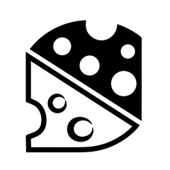 A triangular cheese wedge with circular holes, drawn in a single unbroken line for a fun and modern look.