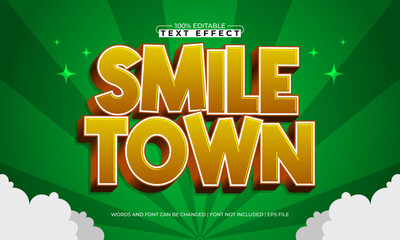Obraz premium smile town editable text effect with a kids and play text style