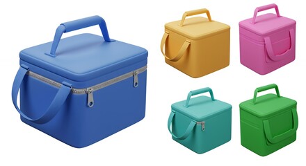 Colorful insulated cooler bags display