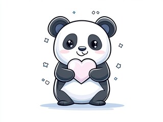 Fototapeta premium Cute Panda with Heart