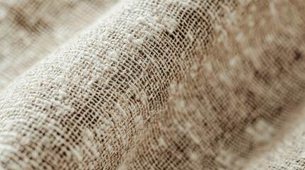 Close Up Of Textured Beige Fabric Material