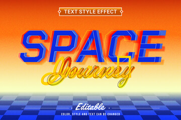 Editable Text Effect Space Journey Retro Futuristic Style