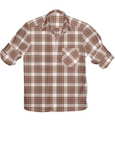Mens Brown and Beige Plaid Long Sleeve Shirt Casual Fashion Apparel