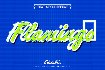 Editable Modern Script Text Effect with Bright Green Shadow Style