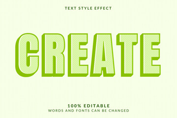 Editable Green Bold Text Effect with Halftone Detail in Retro Style