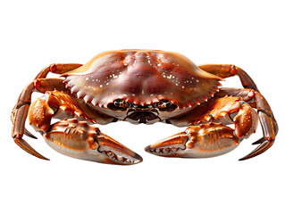 Hard shell crab with visible claws isolated on transparent picture