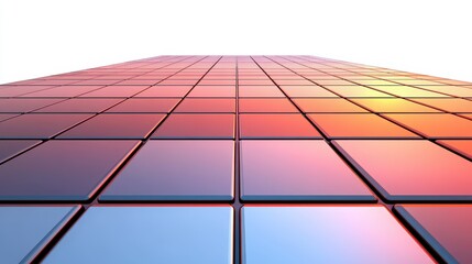 Glass Building Facade Reflecting Colorful Sky