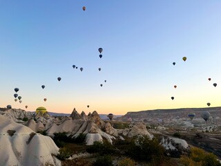 Hot air balloon in Goreme Town, Cappadocia, Türkiye