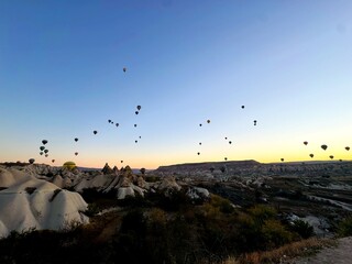 Hot air balloon in Goreme Town, Cappadocia, Türkiye