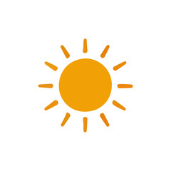 Simple Bright Sun Icon Vector Illustration